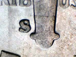 1949-S Repunched Mintmark RPM-001