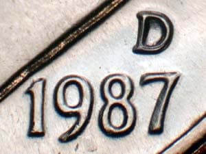 1987-D Repunched Mintmark RPM-001
