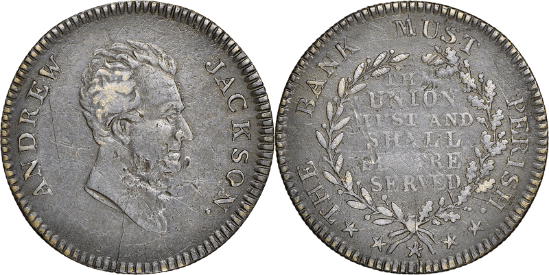 (1832) Brass Token HT-1A, Andrew Jackson