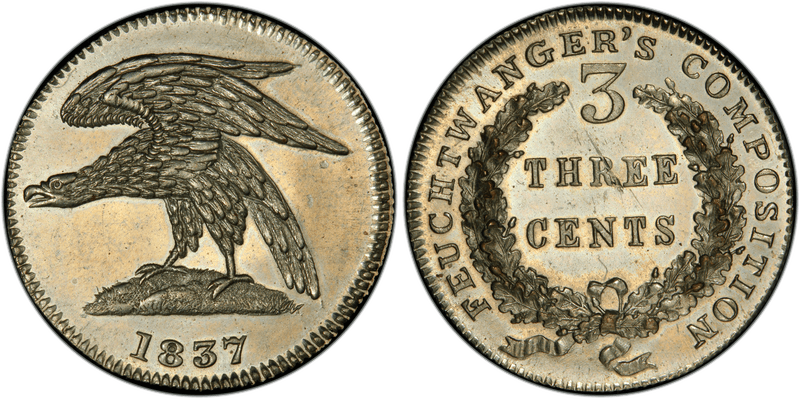 1837 Token WB-102, Feuchtwanger Eagle
