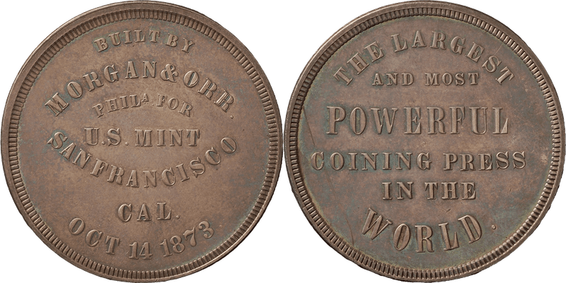 1873 HK-1003, Coining Press Dollar