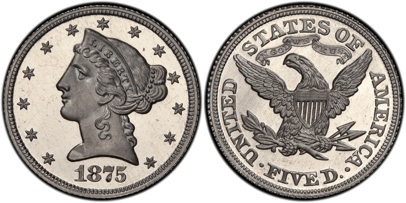 1875 Proof Half Eagle Pattern - J-1442