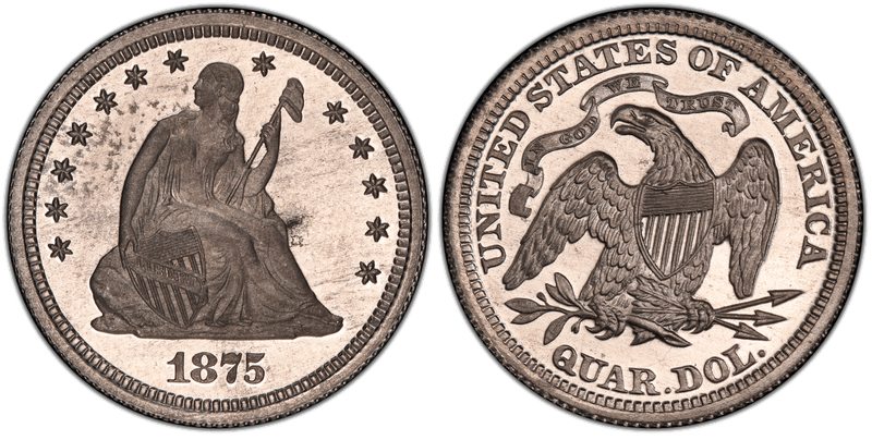 1875 Proof Quarter Pattern - J-1417