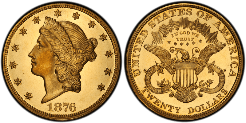 1876 Proof Double Eagle Pattern - J-1490