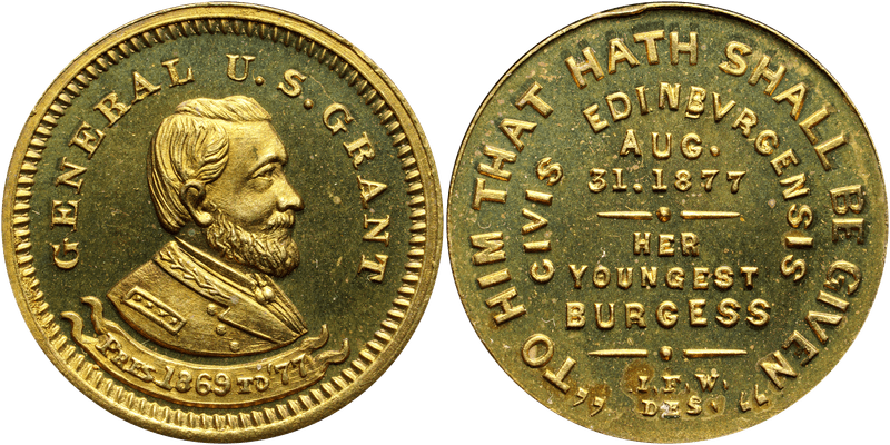 (1877) Copper Token Rulau NY-NY 395, Isaac F. Wood-Grant