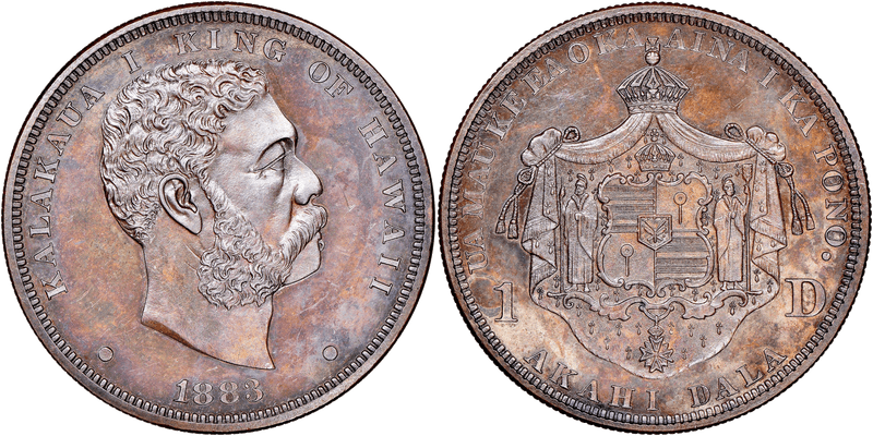 1883 Hawaiian Dollar Pattern - Copper, Medcalf 2CPC-4