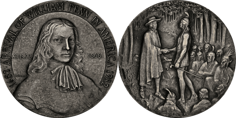 1932 So-Called Dollar HK-461, William Penn 250th Anniv.