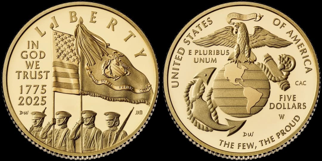 2025 United States Marine Corps 250th Anniversary Commemorative Five Dollar Gold