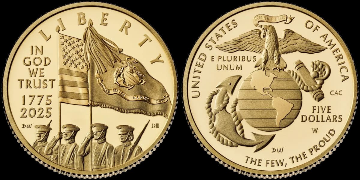 2025 United States Marine Corps 250th Anniversary Commemorative Five Dollar Gold