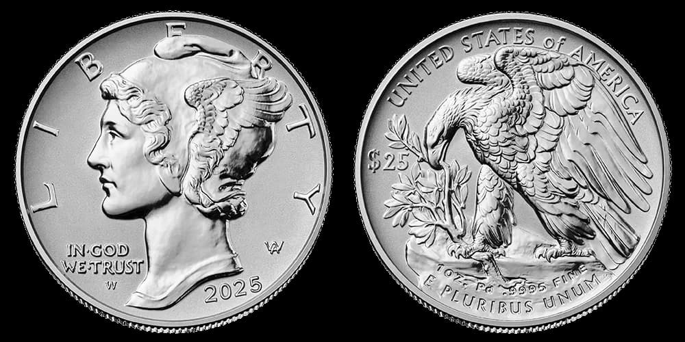 2025 American Palladium Eagles Twenty Five Dollar
