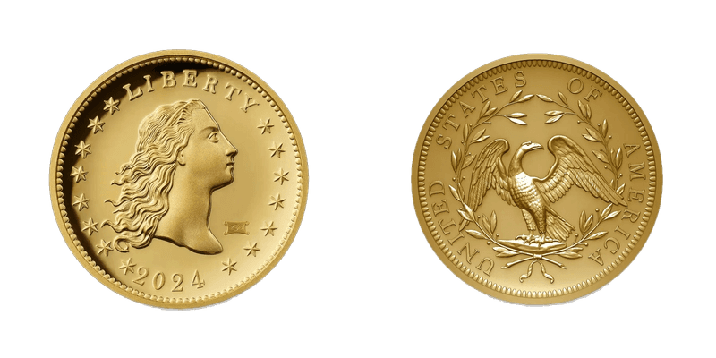 2024 Proof Flowing Hair 230th Anniversary Gold Dollar - 230 Privy