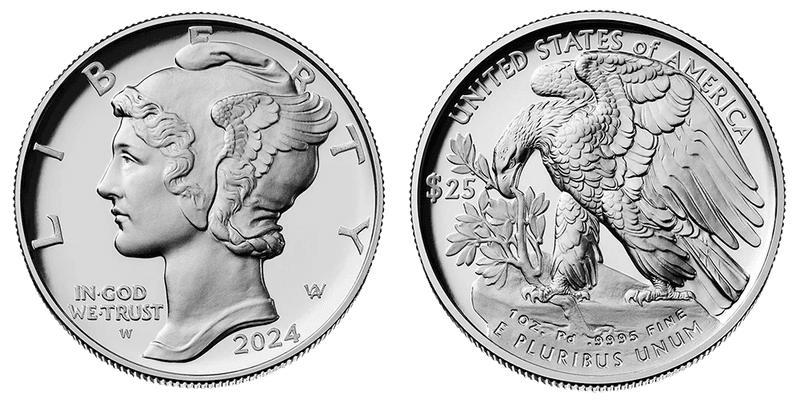2024 American Palladium Eagles Twenty Five Dollar